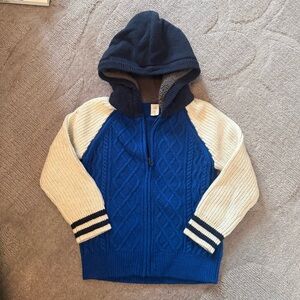 GAP Navy and Cream Kids Hooded Sweatshirt